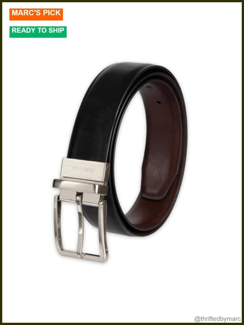 Men's Reversible Leather Belt 2-in-1 Dress Stretch 1.25"